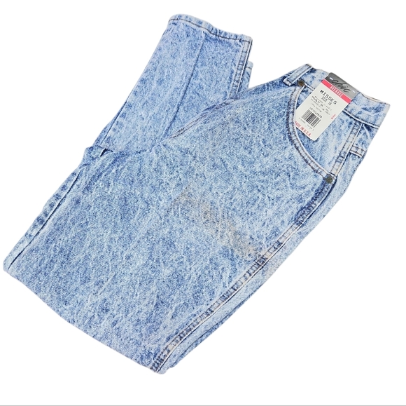 Vintage 80s Acid Wash Denim Jeans Deadstock Chic Sz 16 Womens 30x30 - Picture 6 of 13